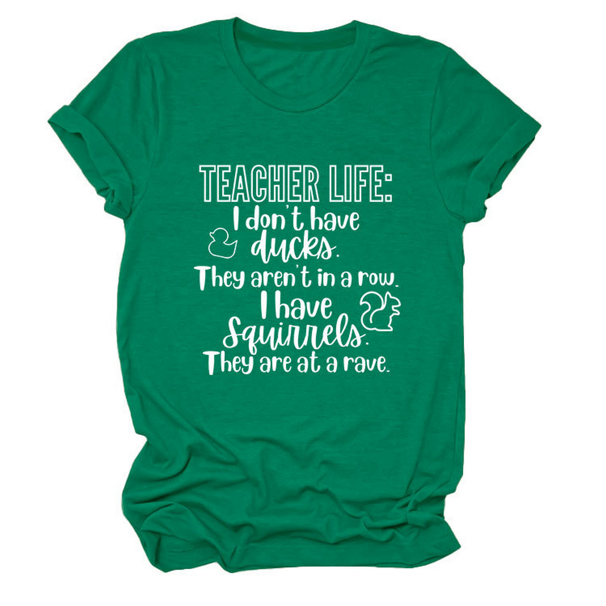 Casual Teacher Tee ??Round Neck Graphic Shirt_CWTTSL0479