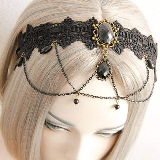 HALLOWEEN GOTHIC BRIDE LACE CREATIVE HAIR HOOP