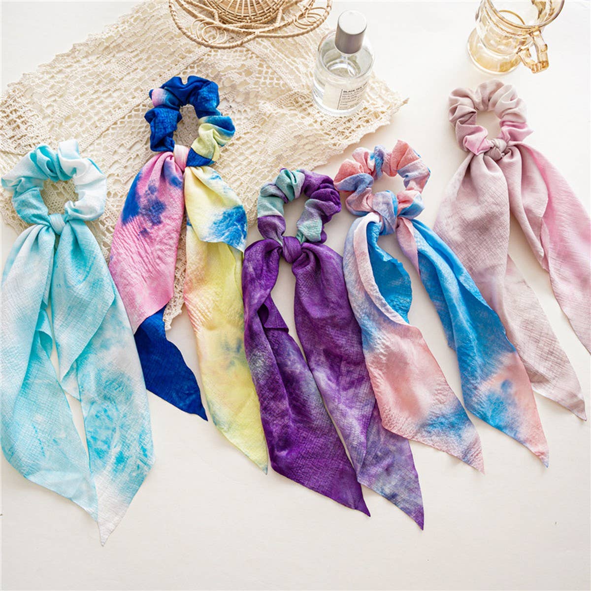 2024 NEW STYLE TIE-DYE RIBBON BOW HAIR TIE_CWAHA1089