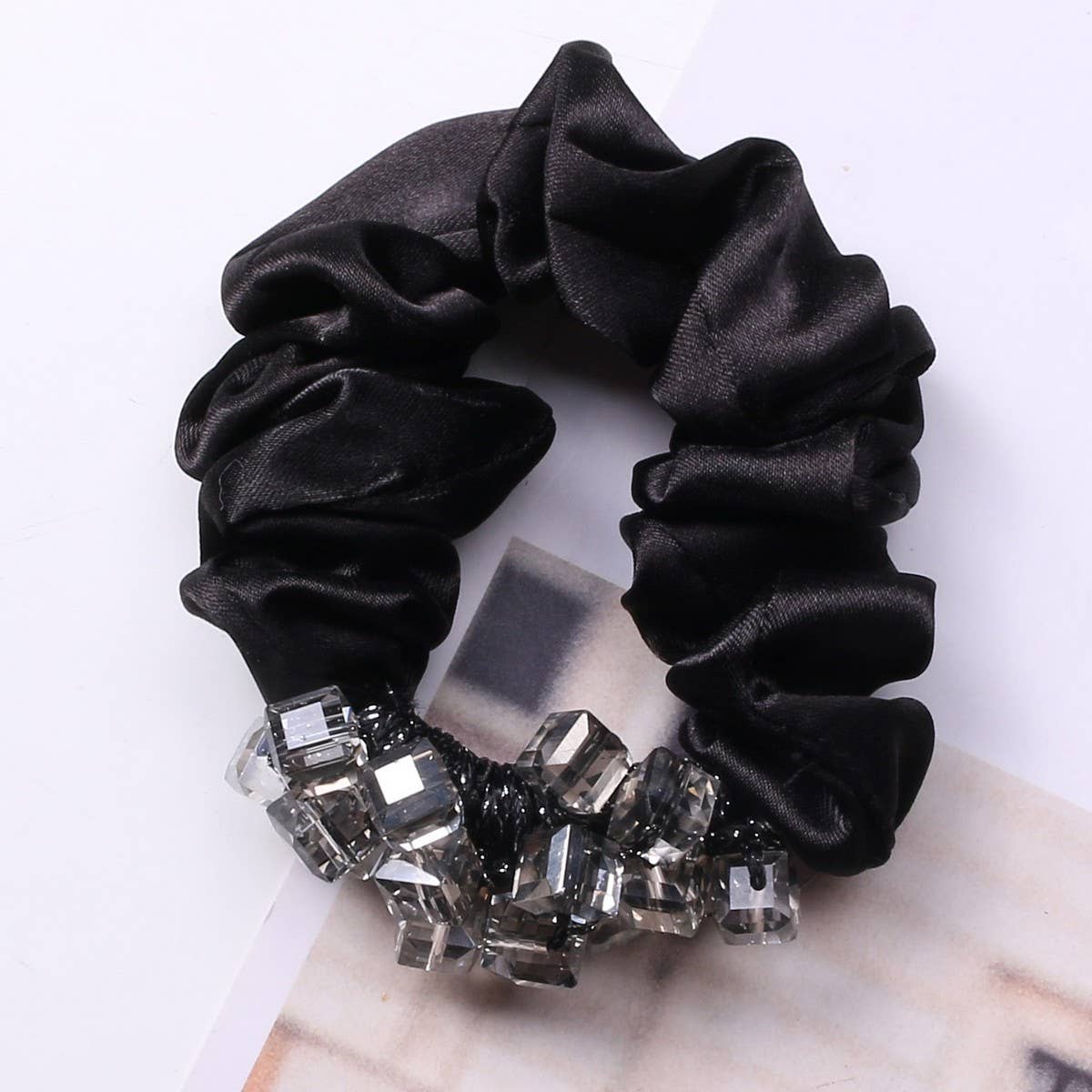 Elegant Crystal Scrunchie Fashion Hair Tie