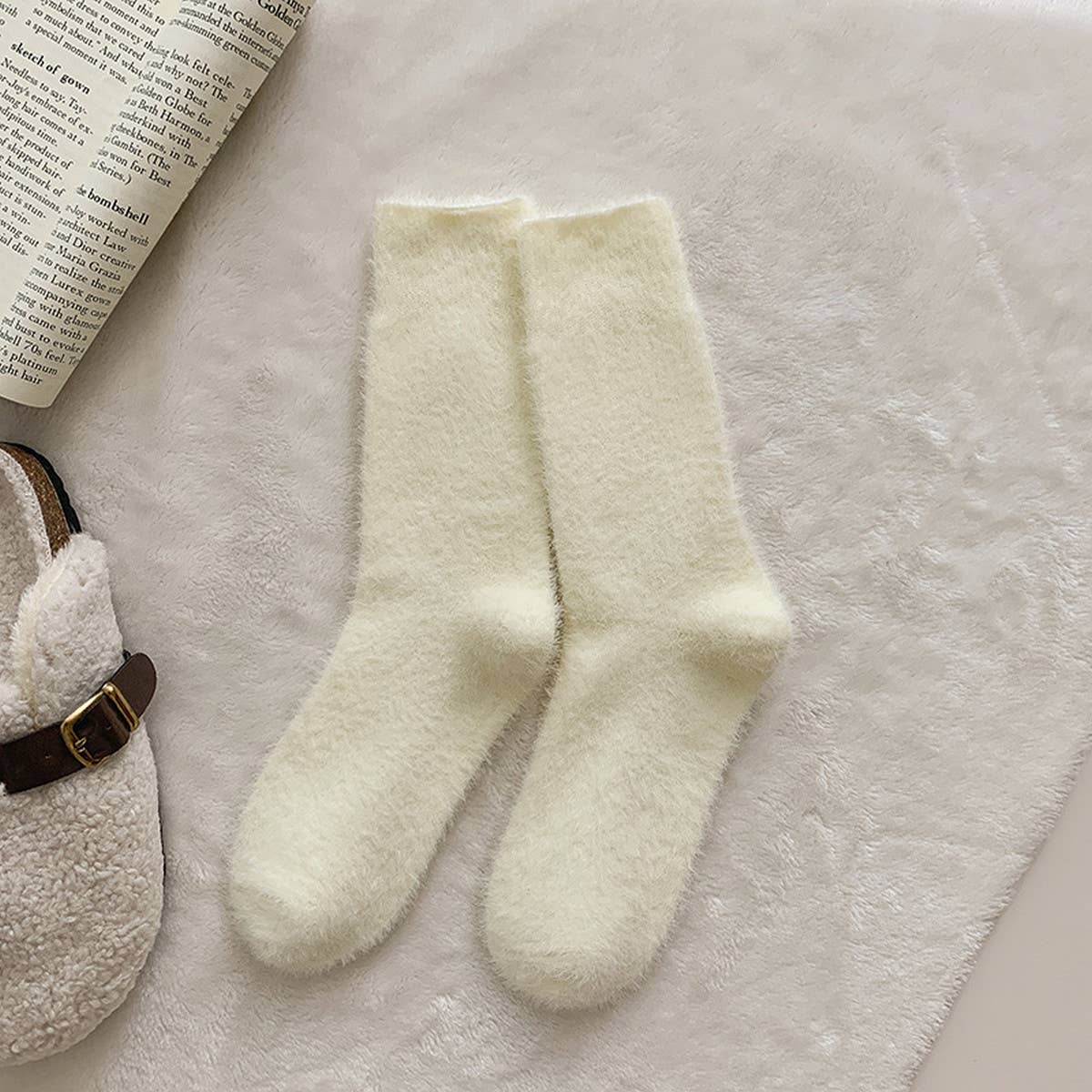 SOLID COLOR WARM THICK FLEECE SOCKS_CWMS0963