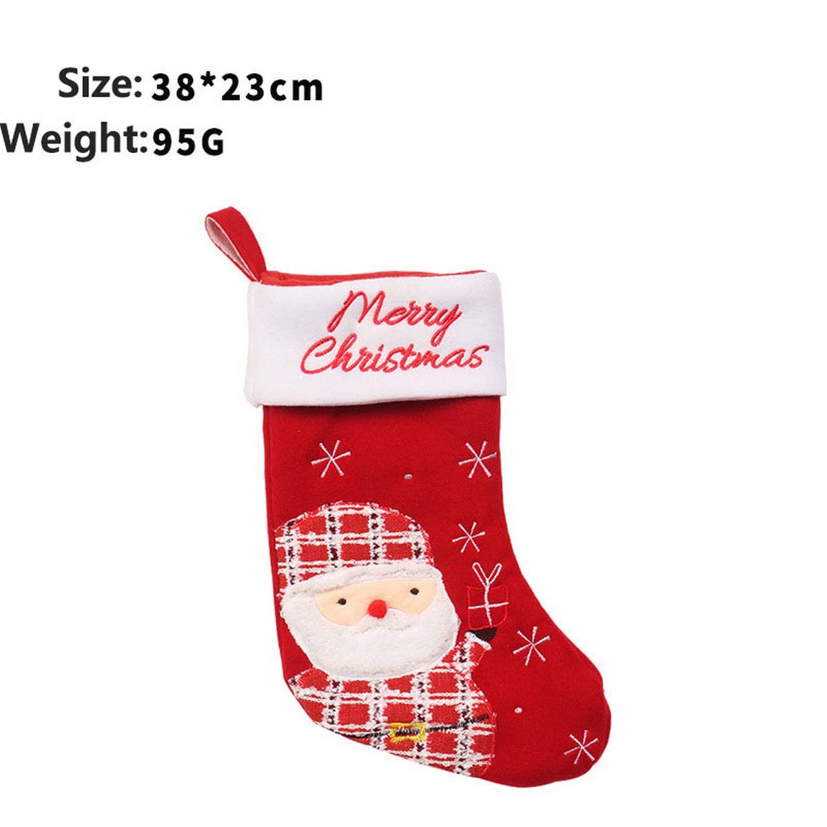 Cartoon Santa & Snowman Christmas Stocking Bag_CWAJE05373