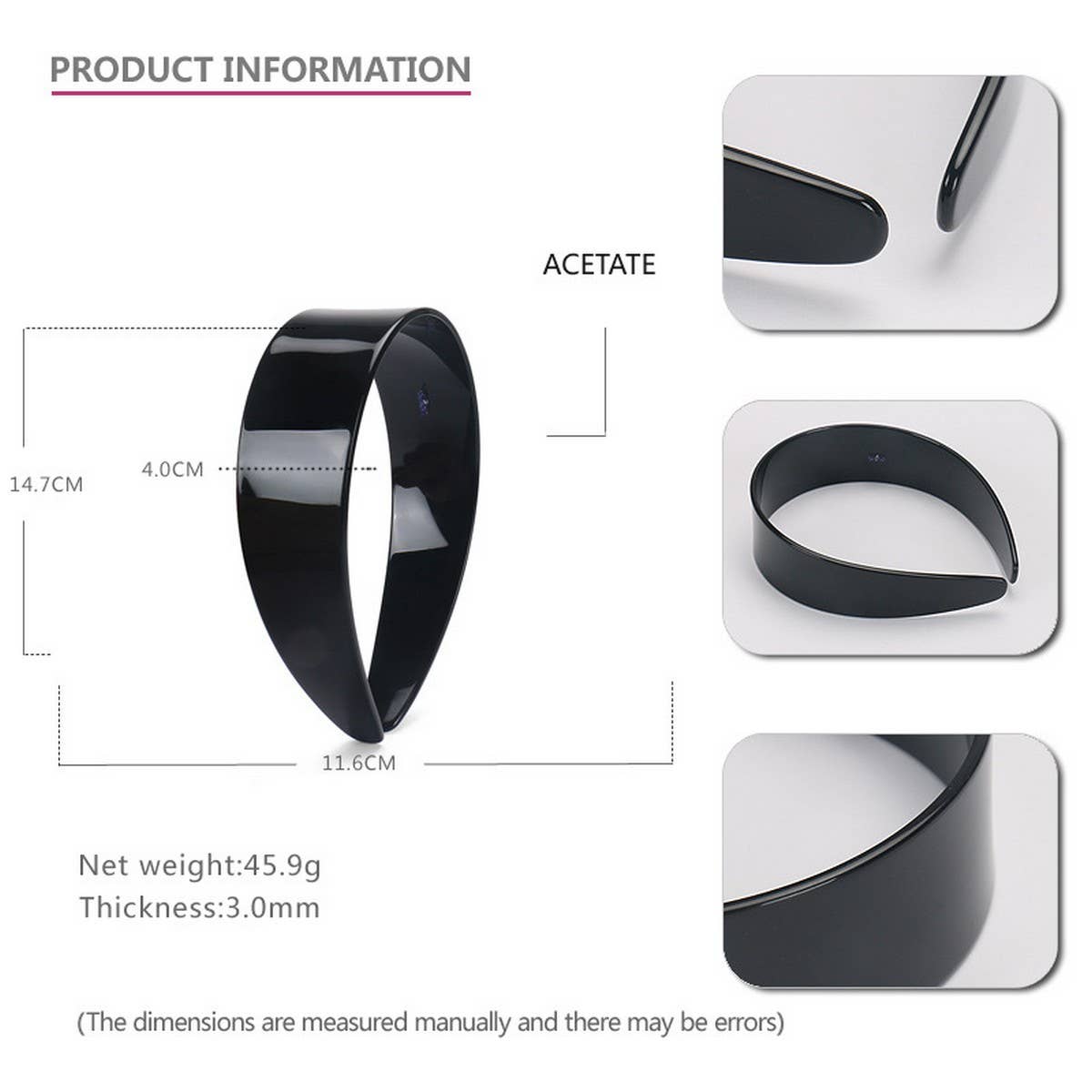 ACETATE 4CM WIDE TOOTH ANTI-SLIP HEADBAND_CWAHA4349