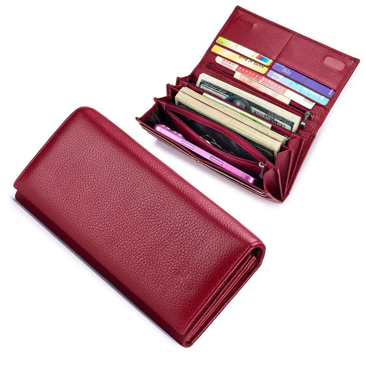 Women¡¯s Leather Long Wallet ? Large Capacity_CUAB00401