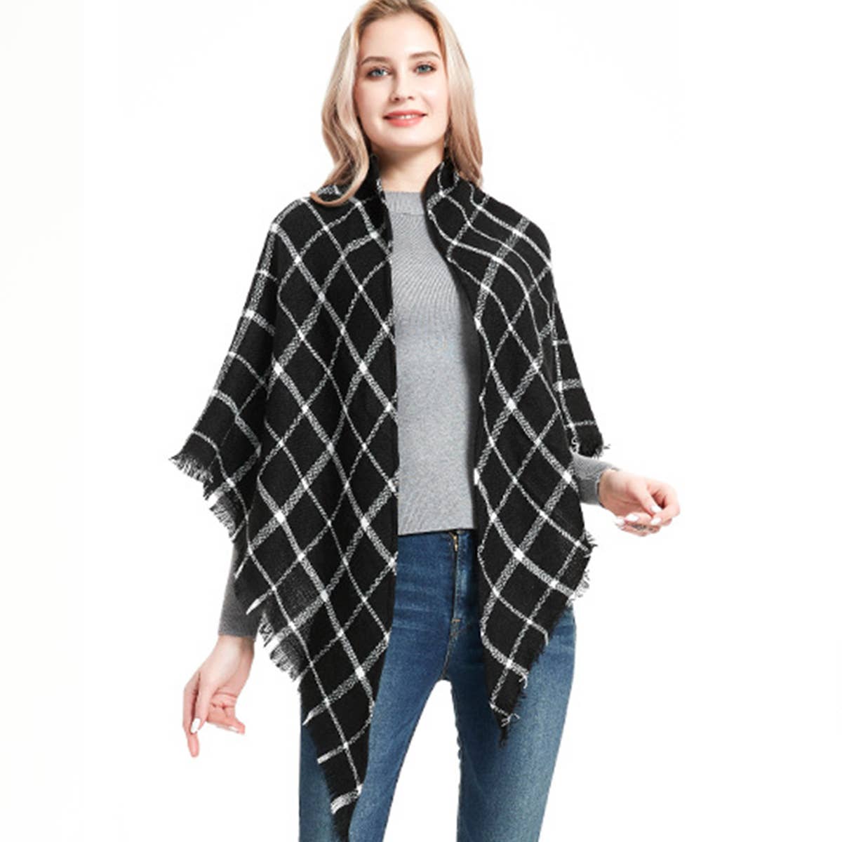 Autumn and Winter Plaid Faux Cashmere Scarf_CWASC0115