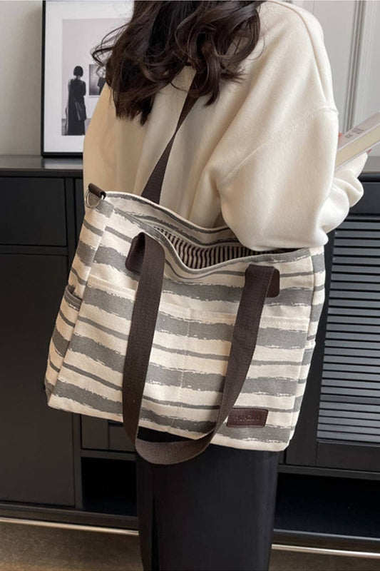 STRIPE SQUARE SHOPPERS BAG_CWAB0513