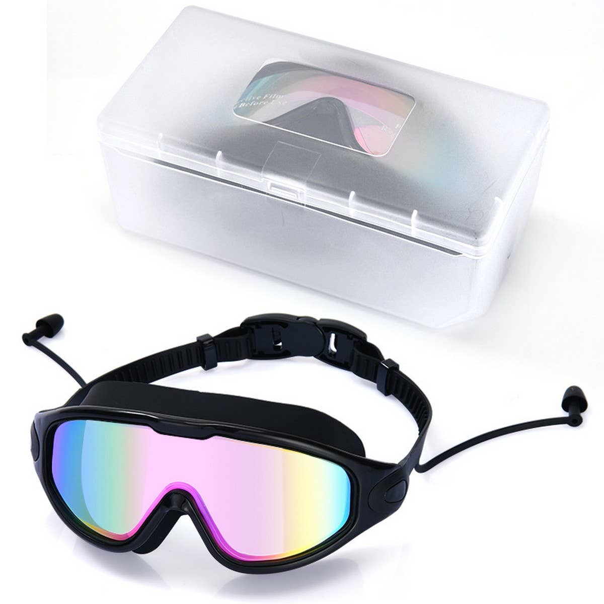 Large Frame Swim Goggles, HD Anti-Fog Mirror Lens