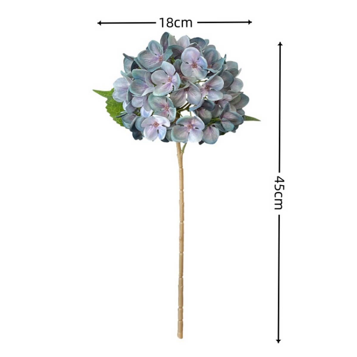 3D Printed Autumn Hydrangea Stem with 2 Leaves_CWMM6517