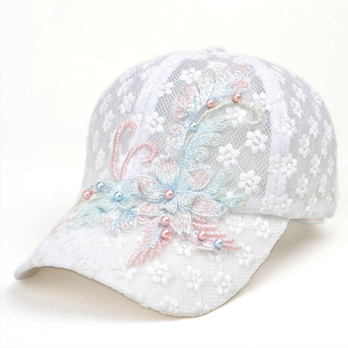 Summer Lace Floral Mesh Baseball Cap CWAH1533