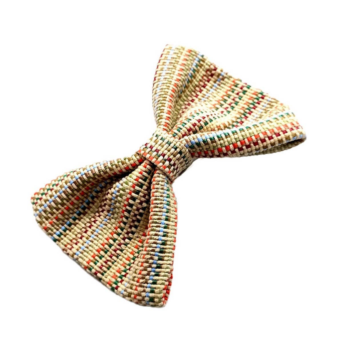 Spring Summer Large Striped Raffia Bow Clip_CWAHA6349