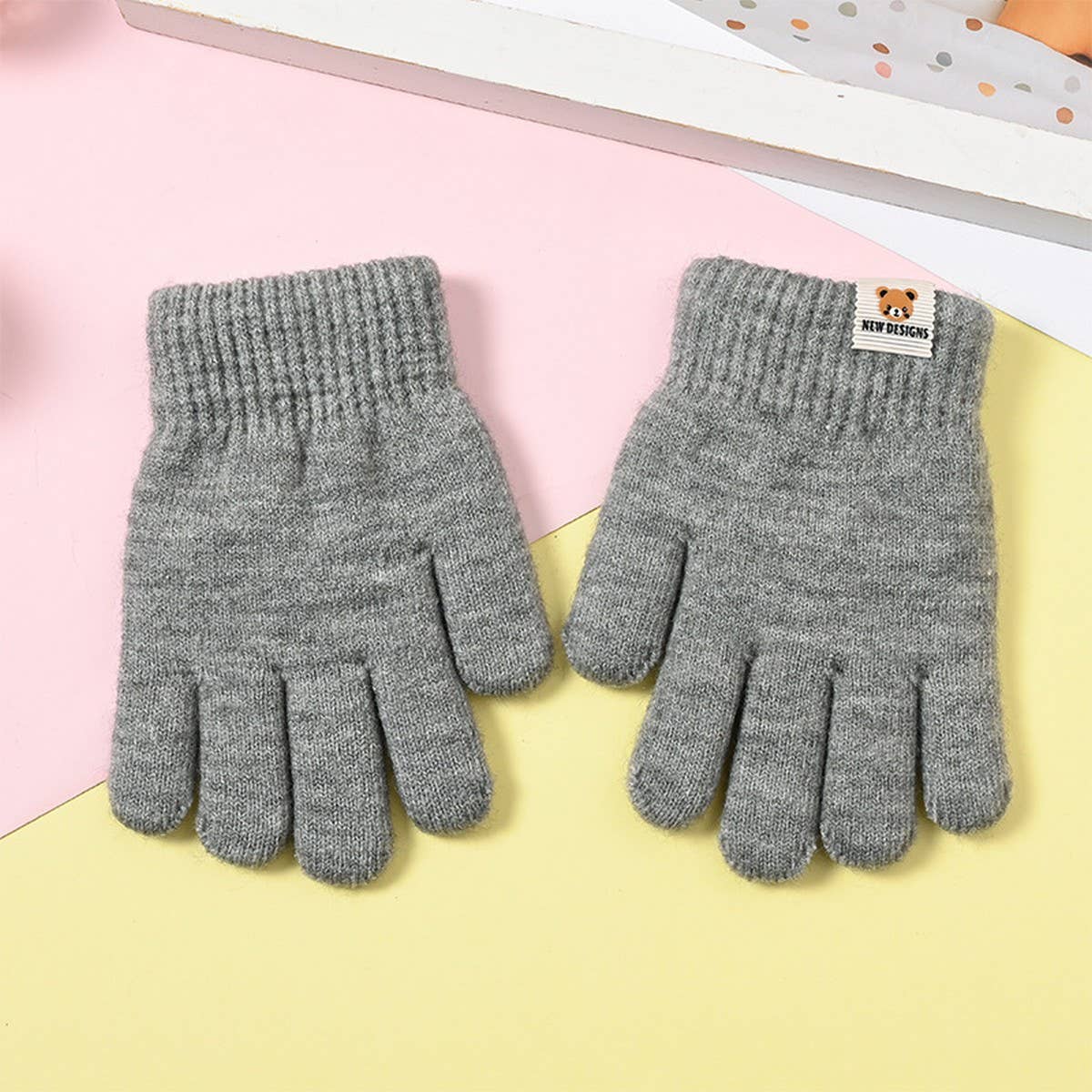 3-6 YEARS OLD CHILDREN'S WARM FIVE-FINGER GLOVES_CWMM1497