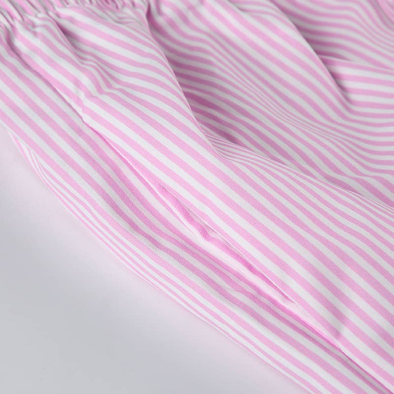 Low-waisted loose-fitting straight-leg trousers