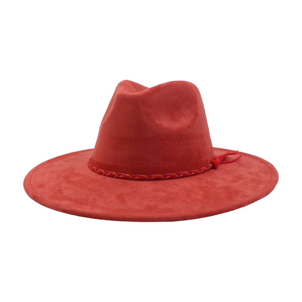 Unisex Suede Wide Brim Fedora Hat Couple Style_CWAH04448