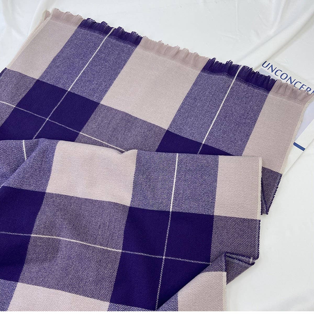 Vintage Plaid Scarf ? Long Faux Cashmere Wrap