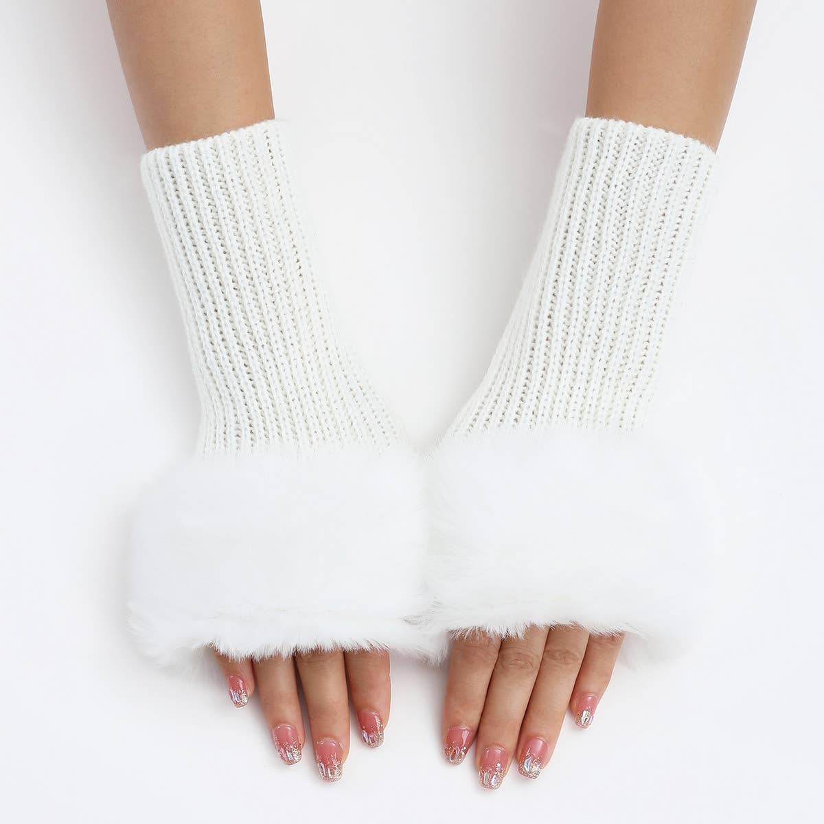 KNITTED THERMAL FINGERLESS GLOVES ARM GLOVES_CWAG0108
