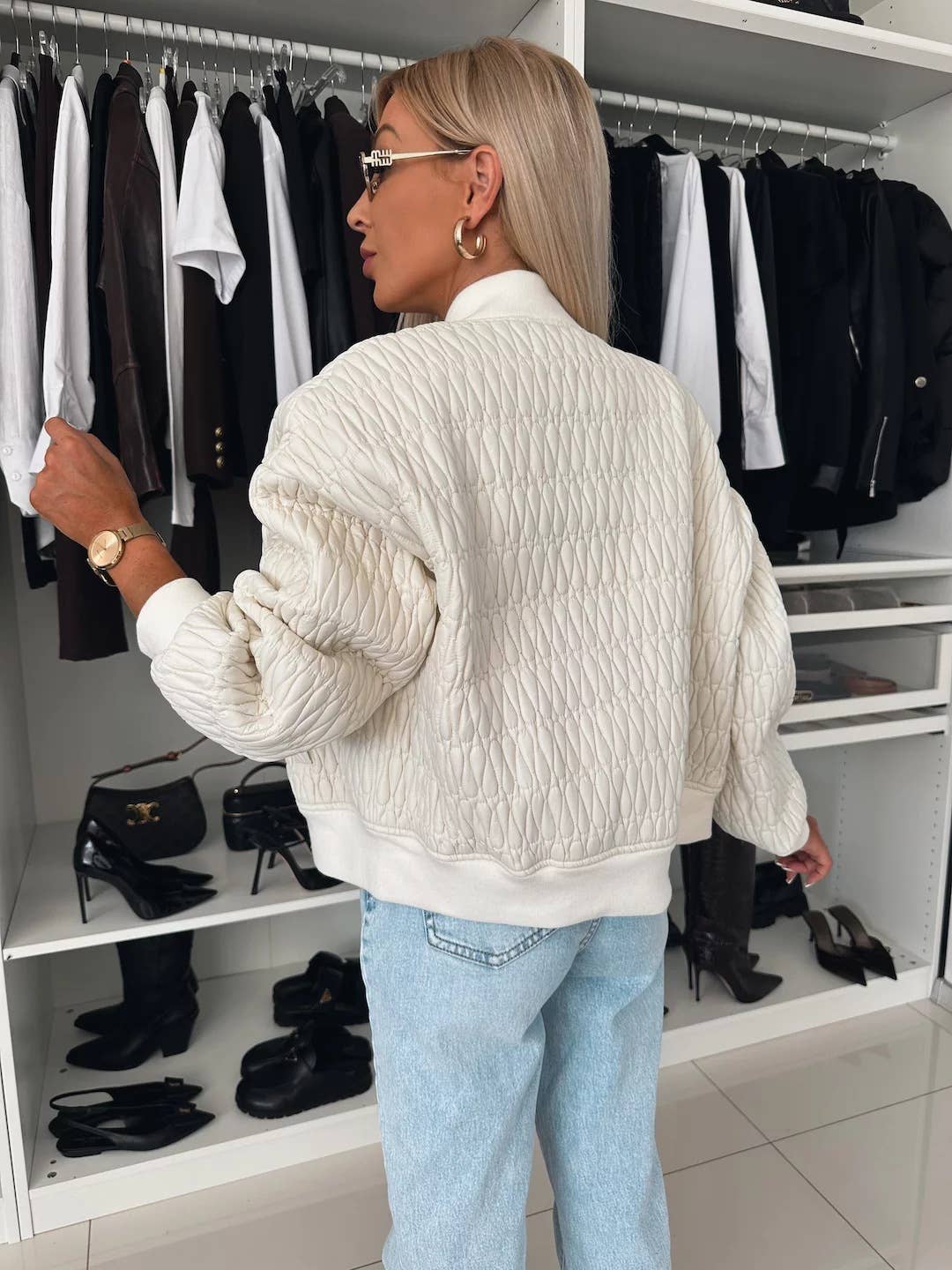 SOLID COLOR SHORT ZIPPER JACKET QUILTED JACKET