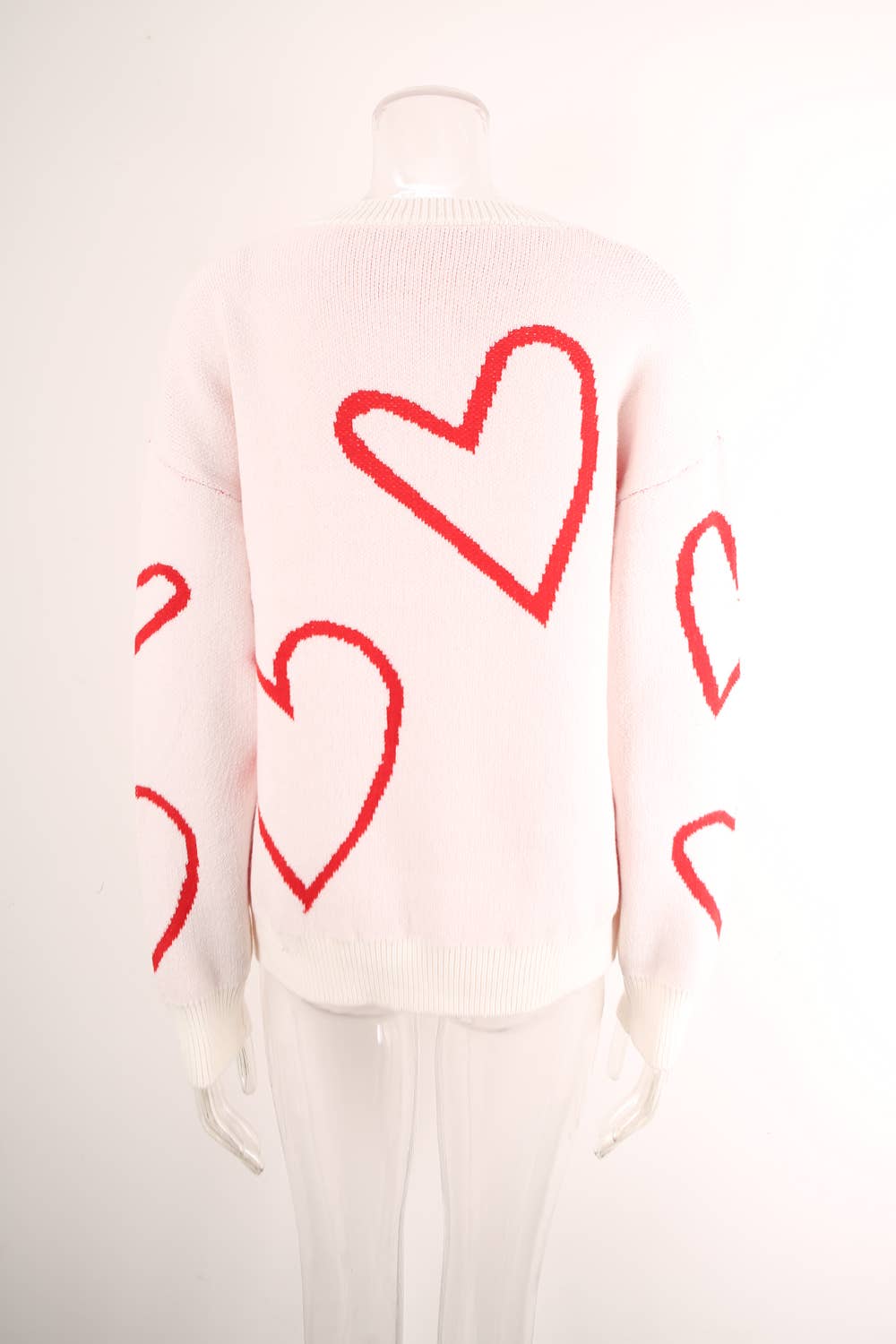 Valentine's Day color contrast heart pullover sweater