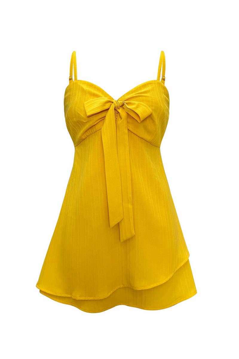 CWDHL0769_SUMMER BOW SOLID COLOR SHORT BEACH SKIRT