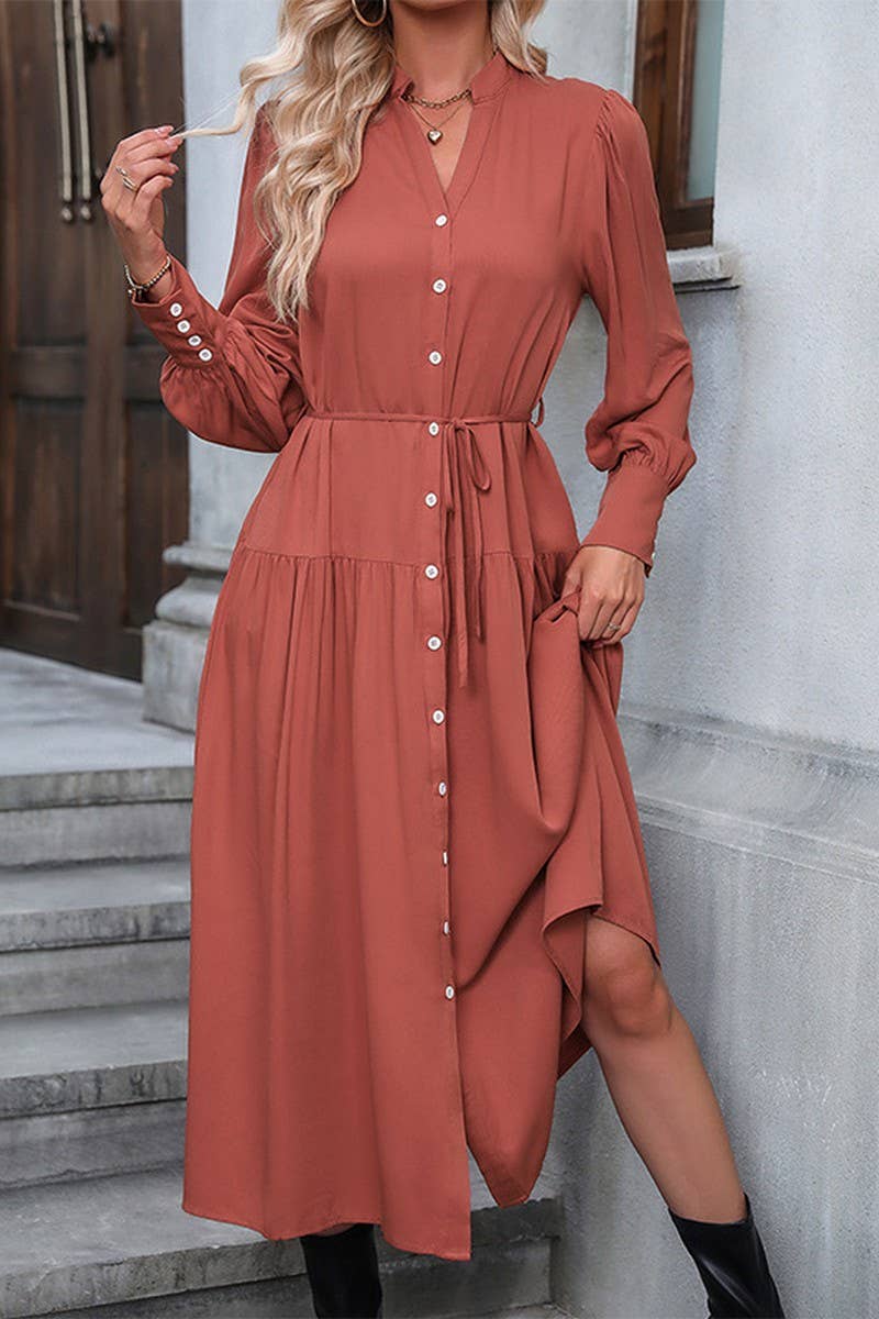 CWDMD4526_SPRING AND AUTUMN LONG SLEEVE ALL-MATCH DRESS