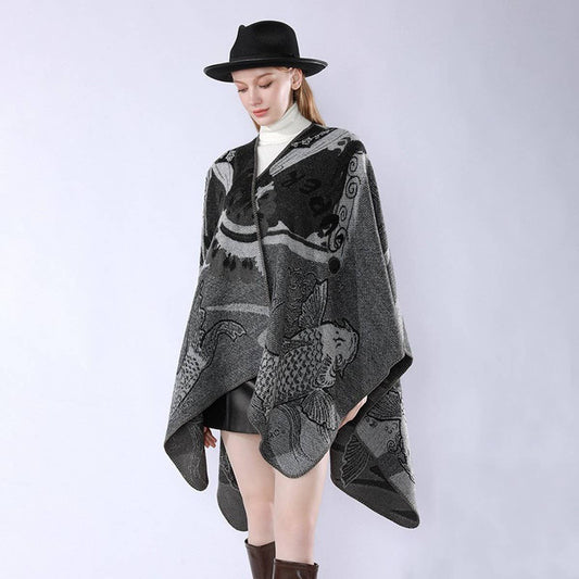 SMALL NEW FASHION FISH PATTERN WARM SHAWL_CWMM2100