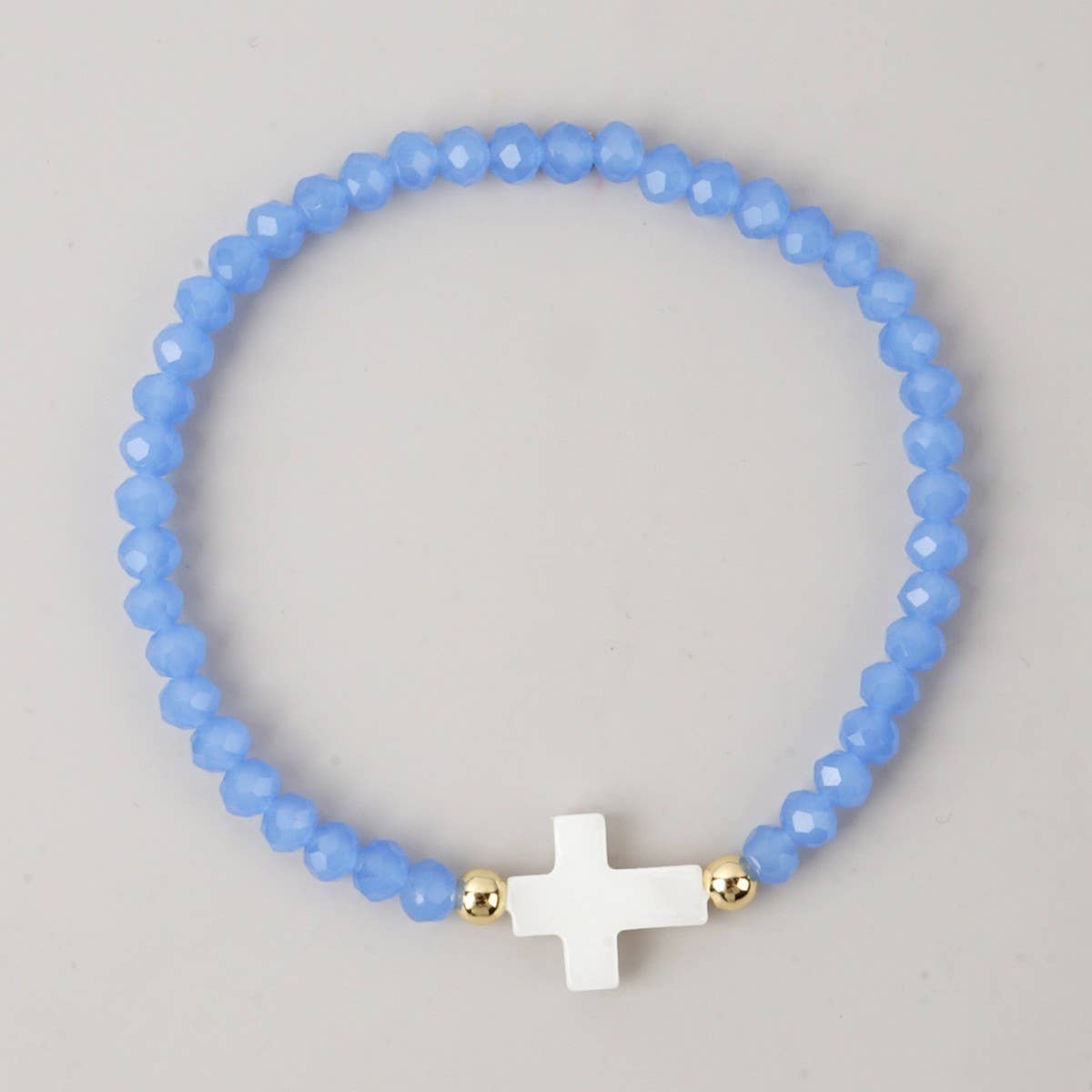CROSS COLORED CRYSTAL HANDMADE BRACELET