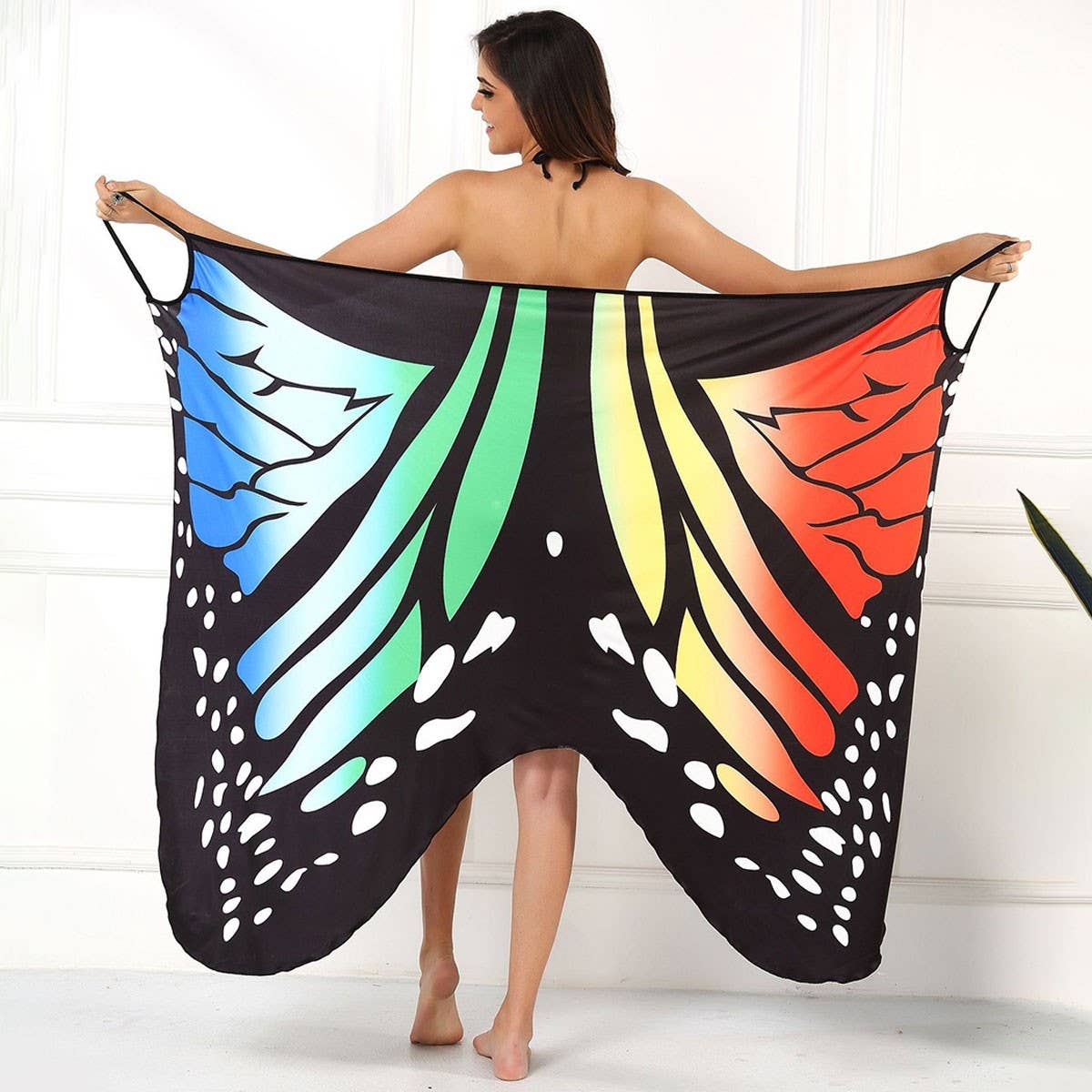 Sexy 3D Butterfly Print Sling Beach Cover-Up
