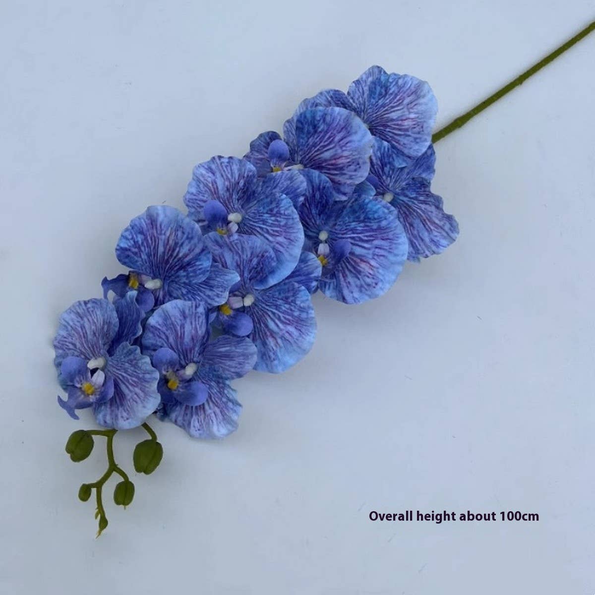 Vintage 9-Head Silk Butterfly Orchid Stem