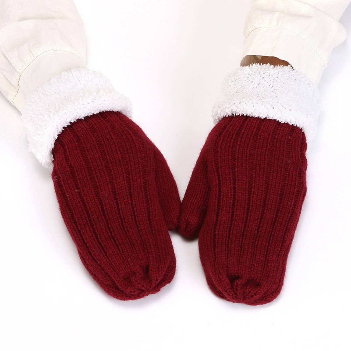 ADULT PLUS VELVET KNITTED WOOL FINGERLESS GLOVES_CWAG0256