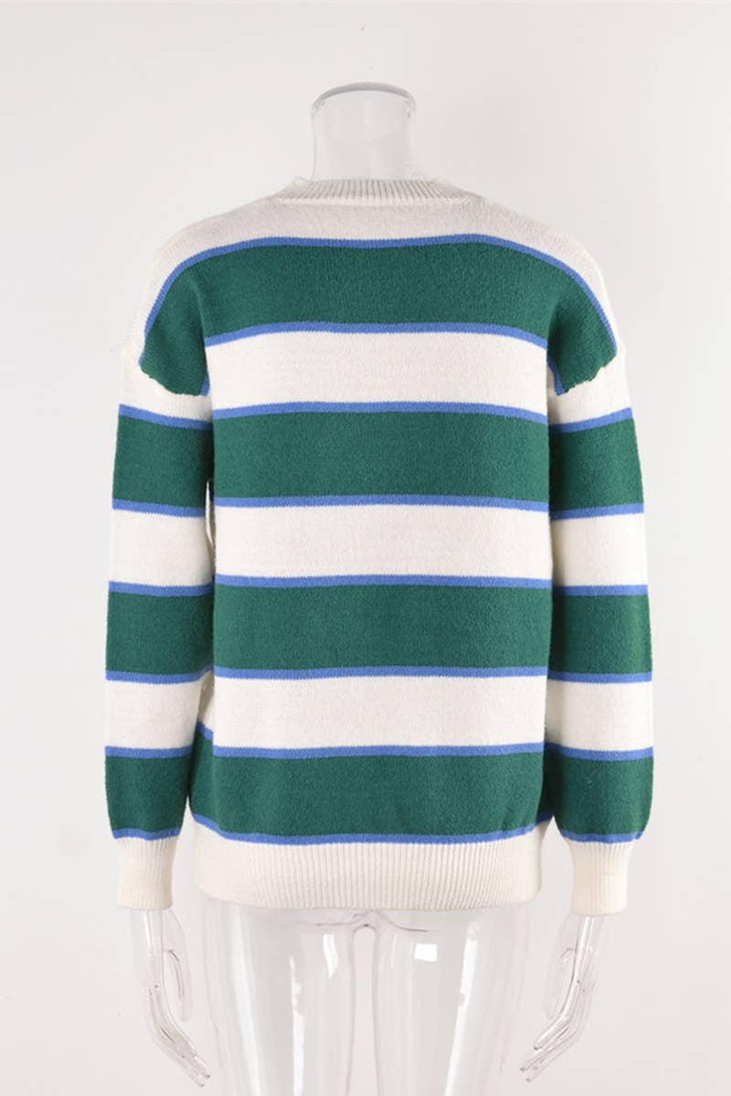 KNIT CREW-NECK PULLOVER LONG-SLEEVED SWEATER