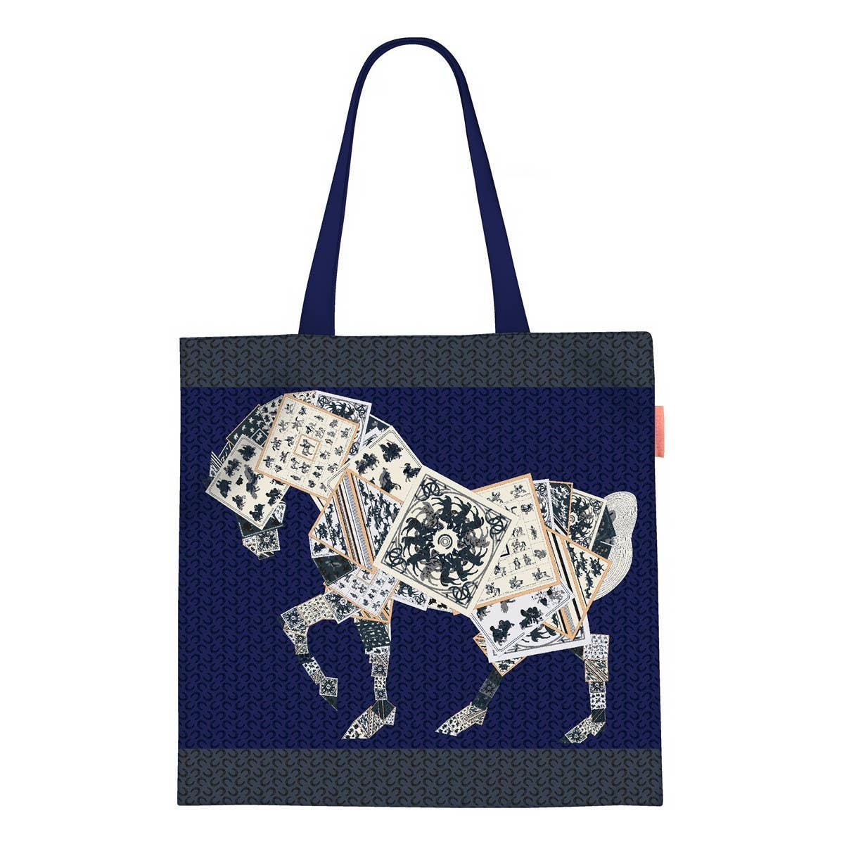 Large Canvas Tote with Horse & Poker Design_CWAB5134