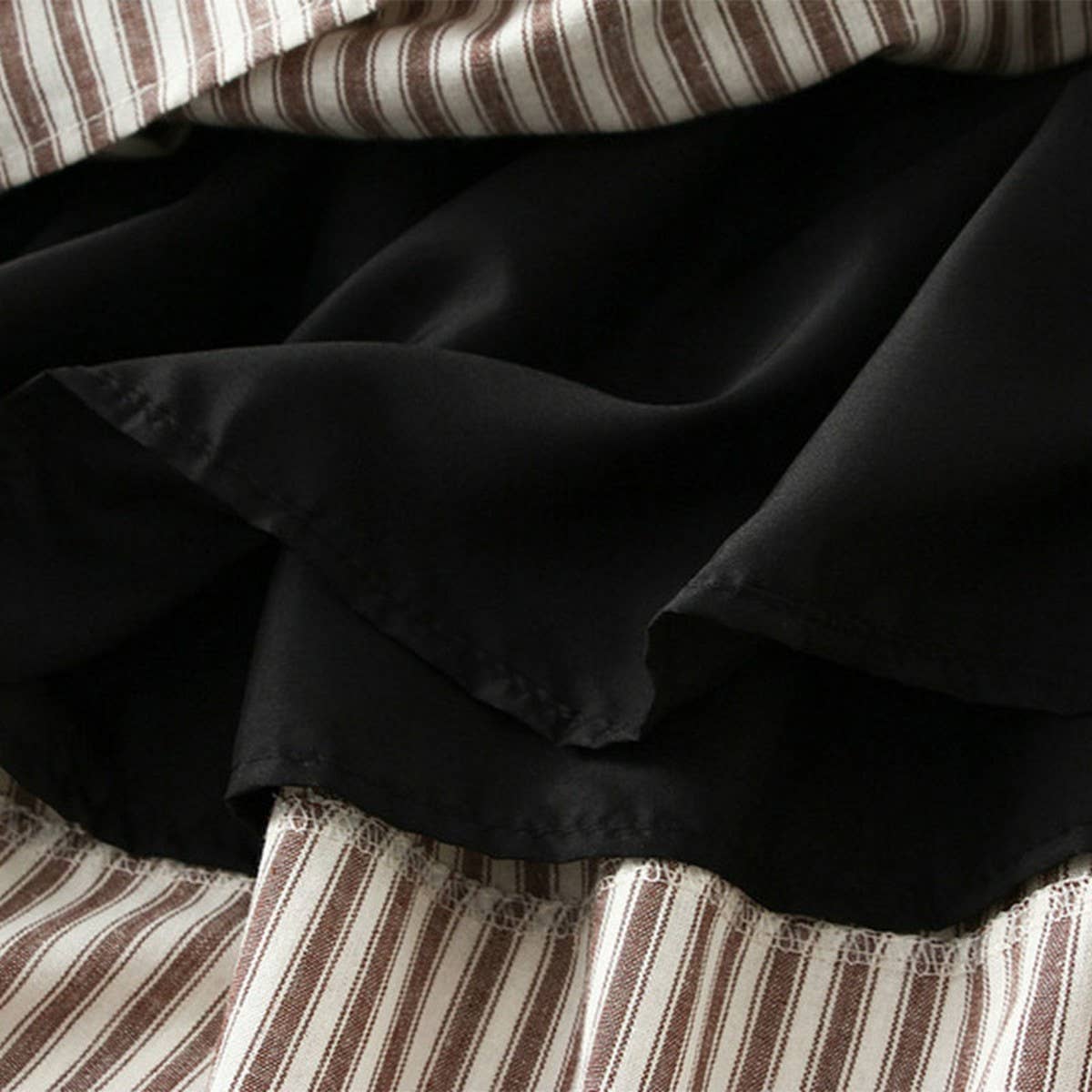 A-LINE MID-LENGTH STRIPED FLOWER BUD LANTERN SKIRT_CWBMS0298