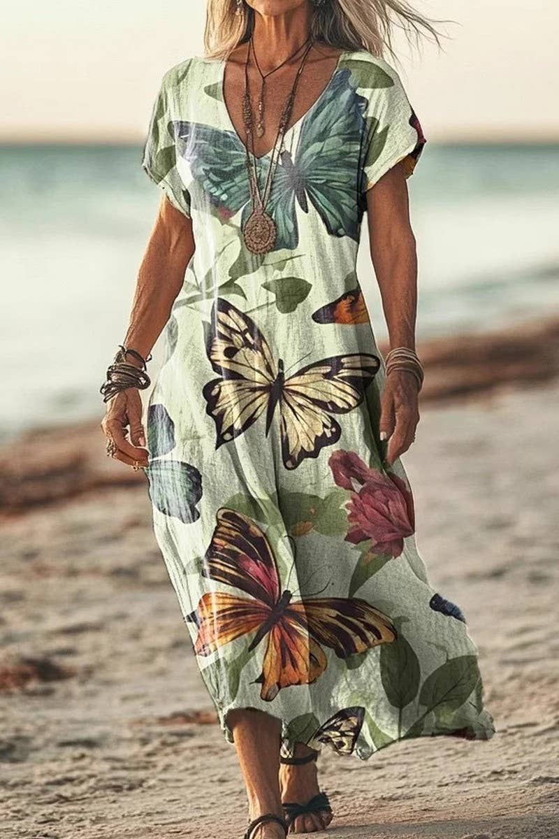 CWDMD6217_NEW SUMMER RETRO PRINT CASUAL DRESS