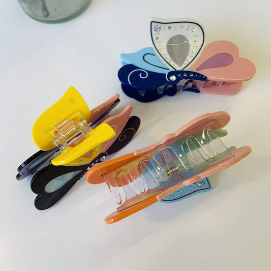 Rhinestone Butterfly Hair Claw, Chic Simple Clip