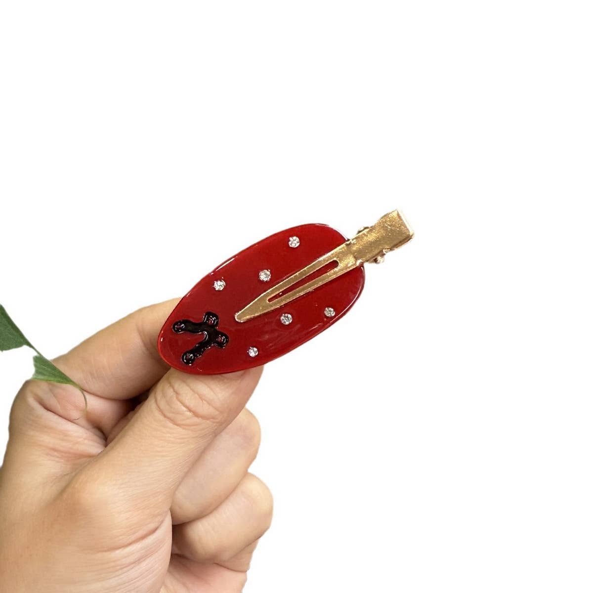 CWAHA4517_SEAMLESS DIAMOND DROP OIL BOW HAIR CLIP