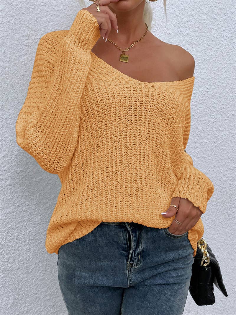 Knitted striped knot dyed hollowed-out jumper