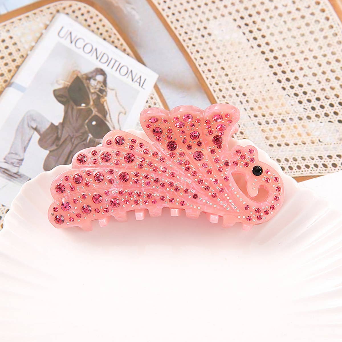 Phoenix Acrylic Hair Claw Rhinestone Cartoon Clip_CWAHA1004