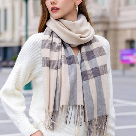 Colorblock Plaid Scarf - Chic Winter Couple Shawl