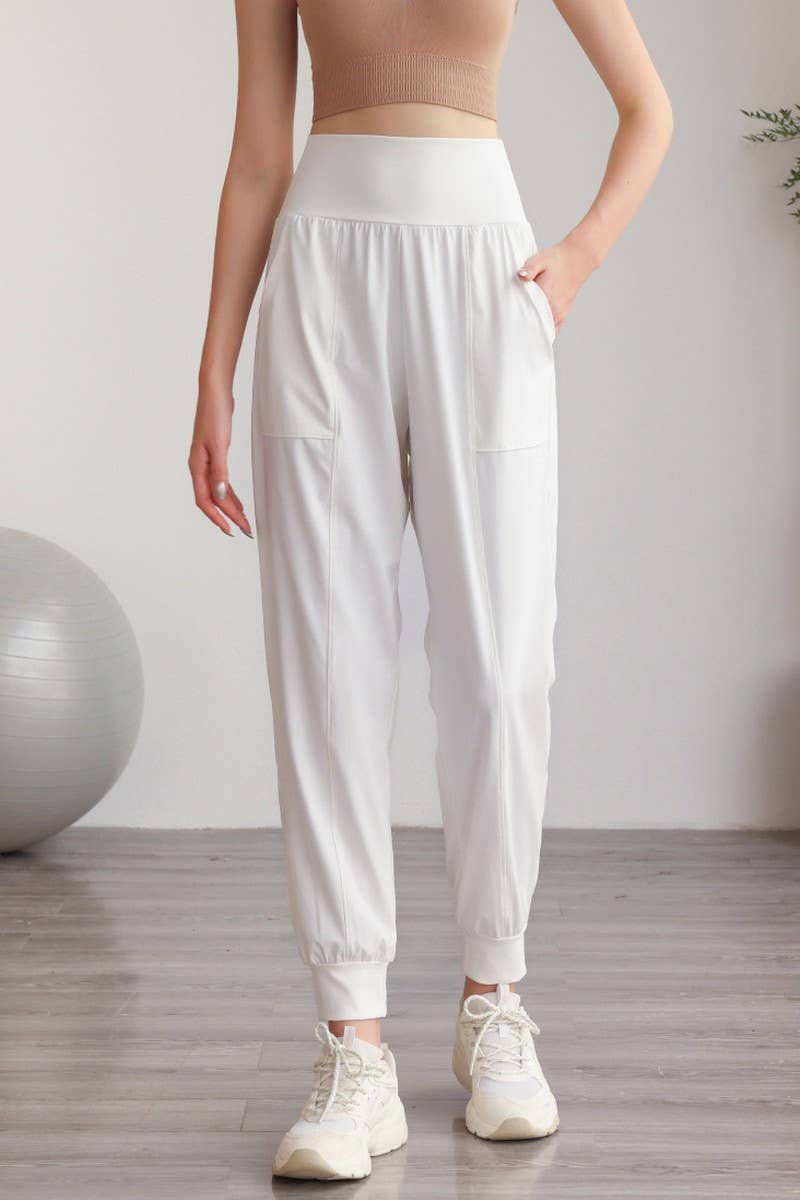 CWBLP0640_HIGH WAIST BREATHABLE YOGA CASUAL SWEATPANTS