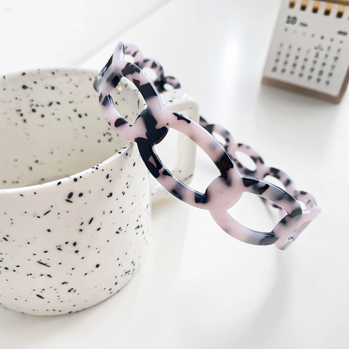 High-end acetate plate headband perforated teeth