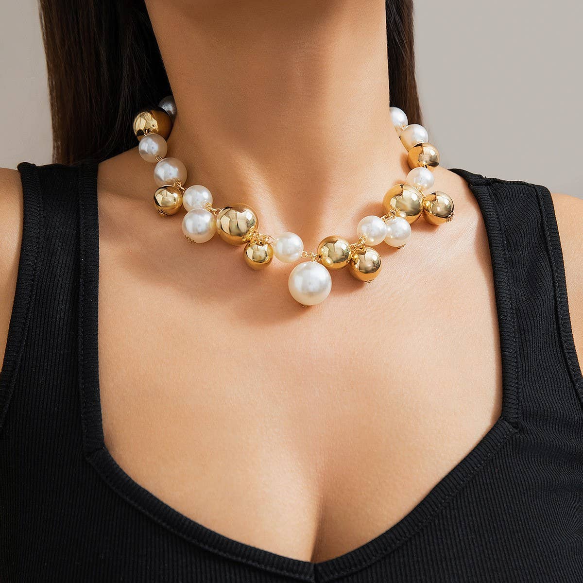 PUNK STYLE IMITATION PEARL NECKLACE_CWAJE1125