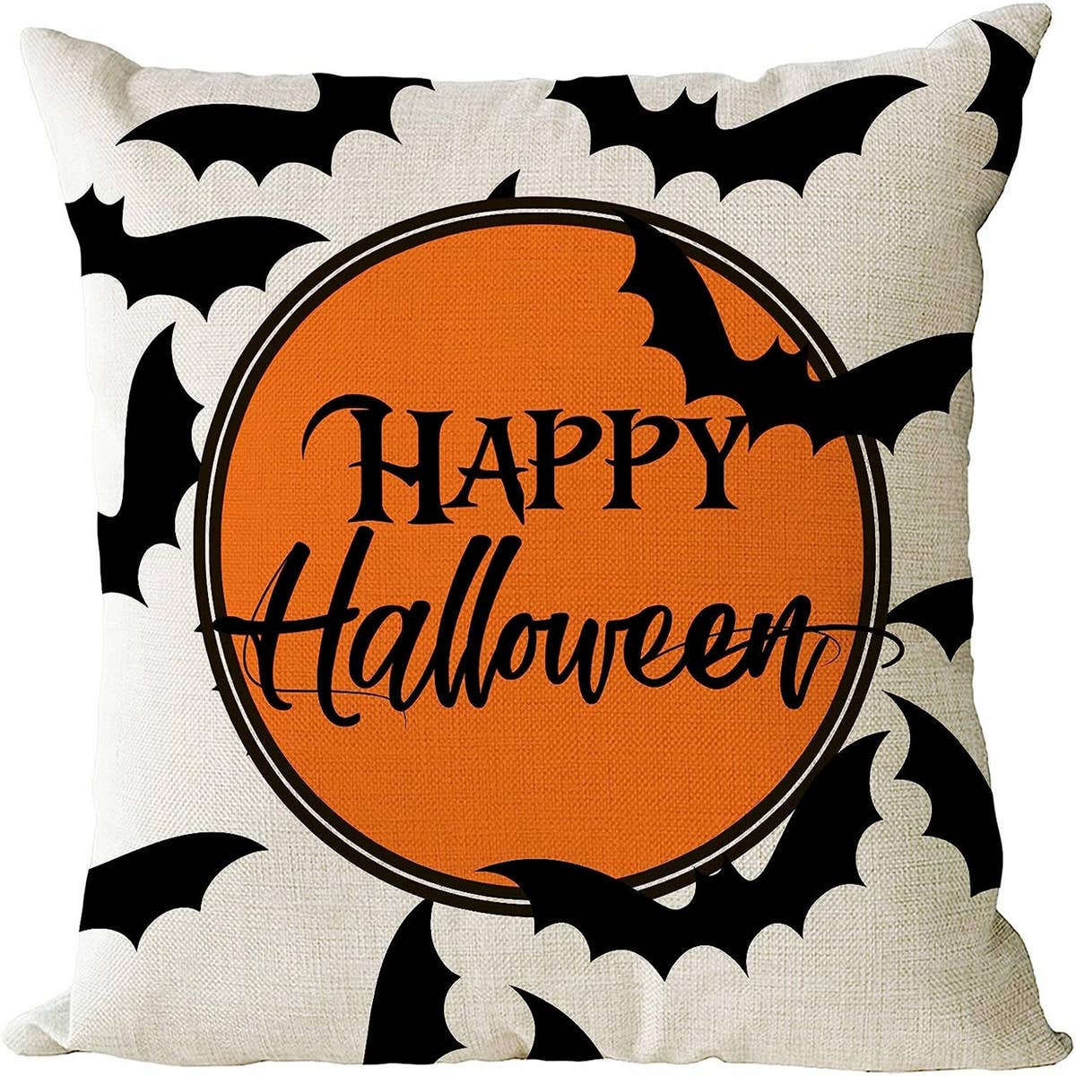 HALLOWEEN ORANGE PUMPKIN HEAD PILLOWCASE