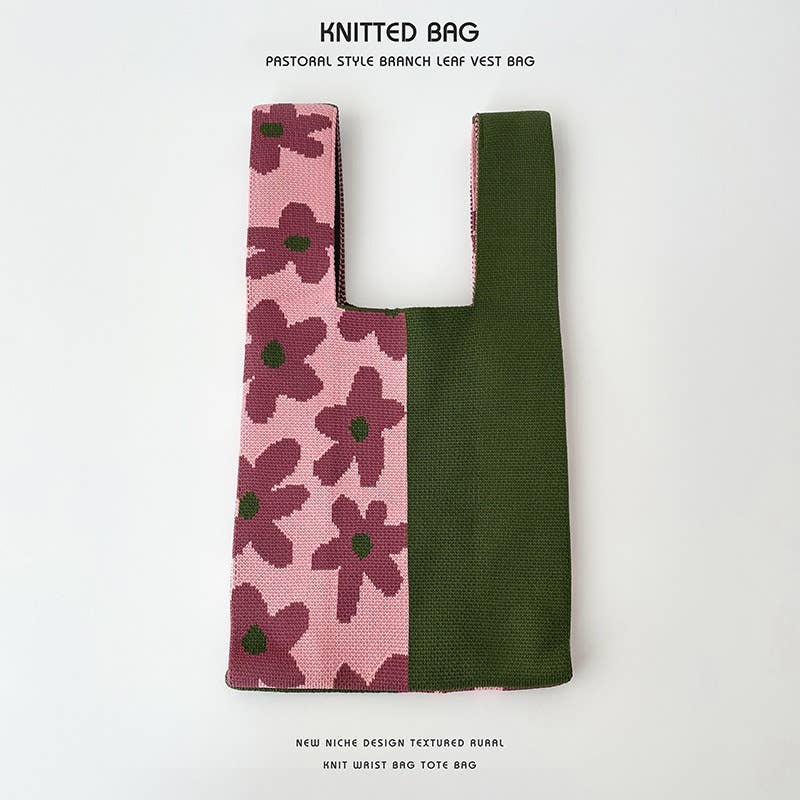 Flower series versatile knitted bag