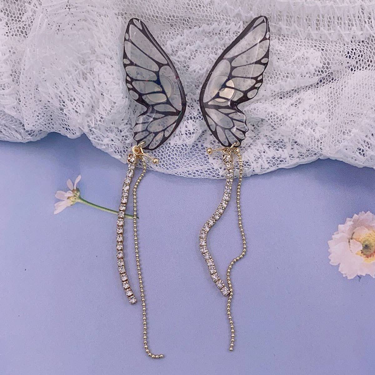 Personalized three-dimensional butterfly earrings