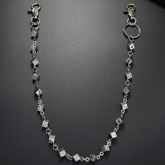 HIP-HOP PUNK STYLE METAL DICE PANTS CHAIN