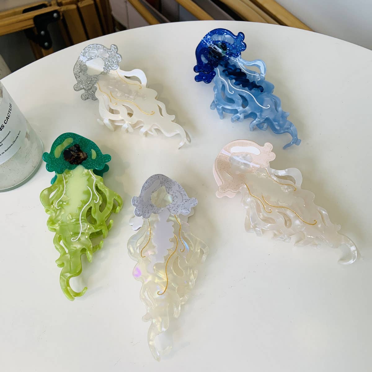 CWAHA4502_LONG TAILED PATTERNED JELLYFISH HAIR CLIP