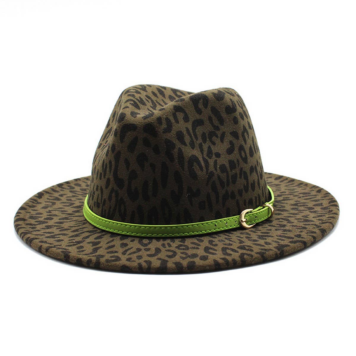 JAZZ HAT LEOPARD PRINT WOOLEN HAT WIDE BRIM HAT_CWAH2601
