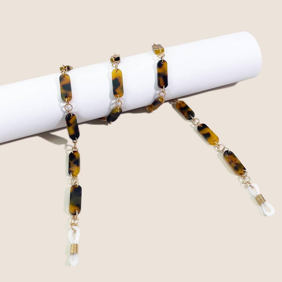 TWO-COLOR TORTOISE SHELL ANTI-LOST GLASSES LANYARD