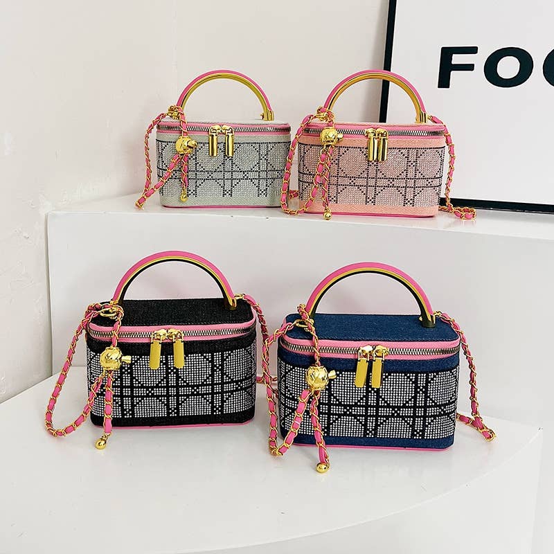 Diamond-shaped crossbody hand-held box bag