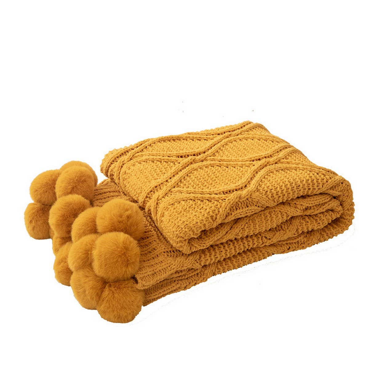 SOLID COLOR COMFORTABLE KNITTED BALL THROW BLANKET_CWMM2363