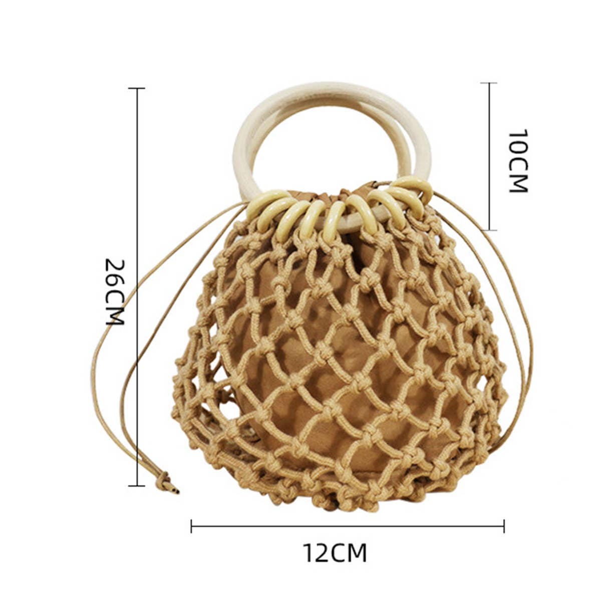 WOMEN  ROUND STRAW BAG RATTAN BEACH HANDBAG_CWAB0826